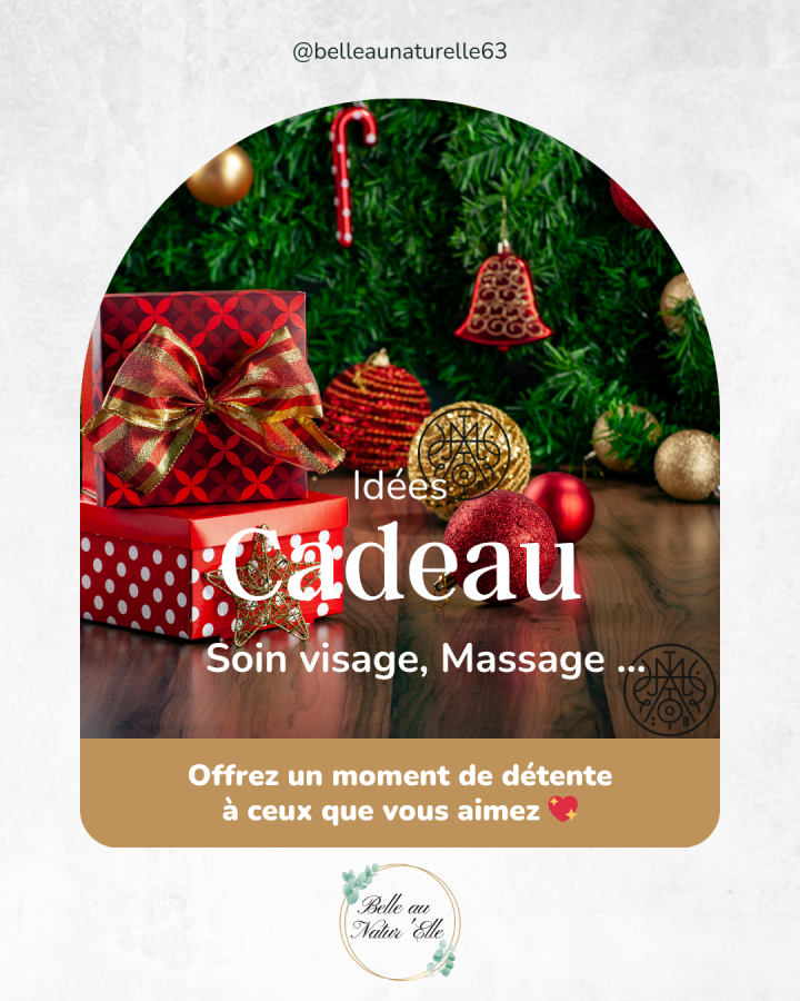 Noël bon carte cadeau institut de beauté belleaunaturelle63 clermont ferrand cadeau de noël